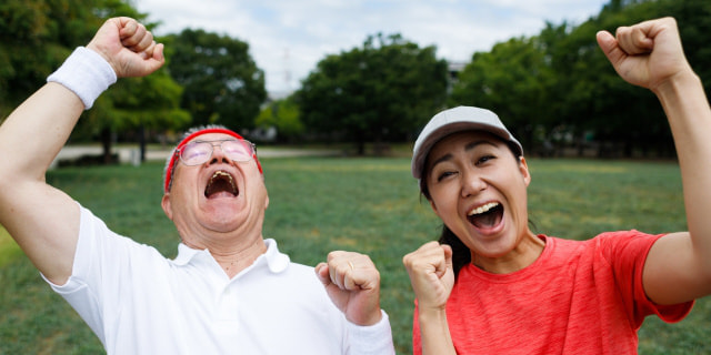 健康なご年配と女性